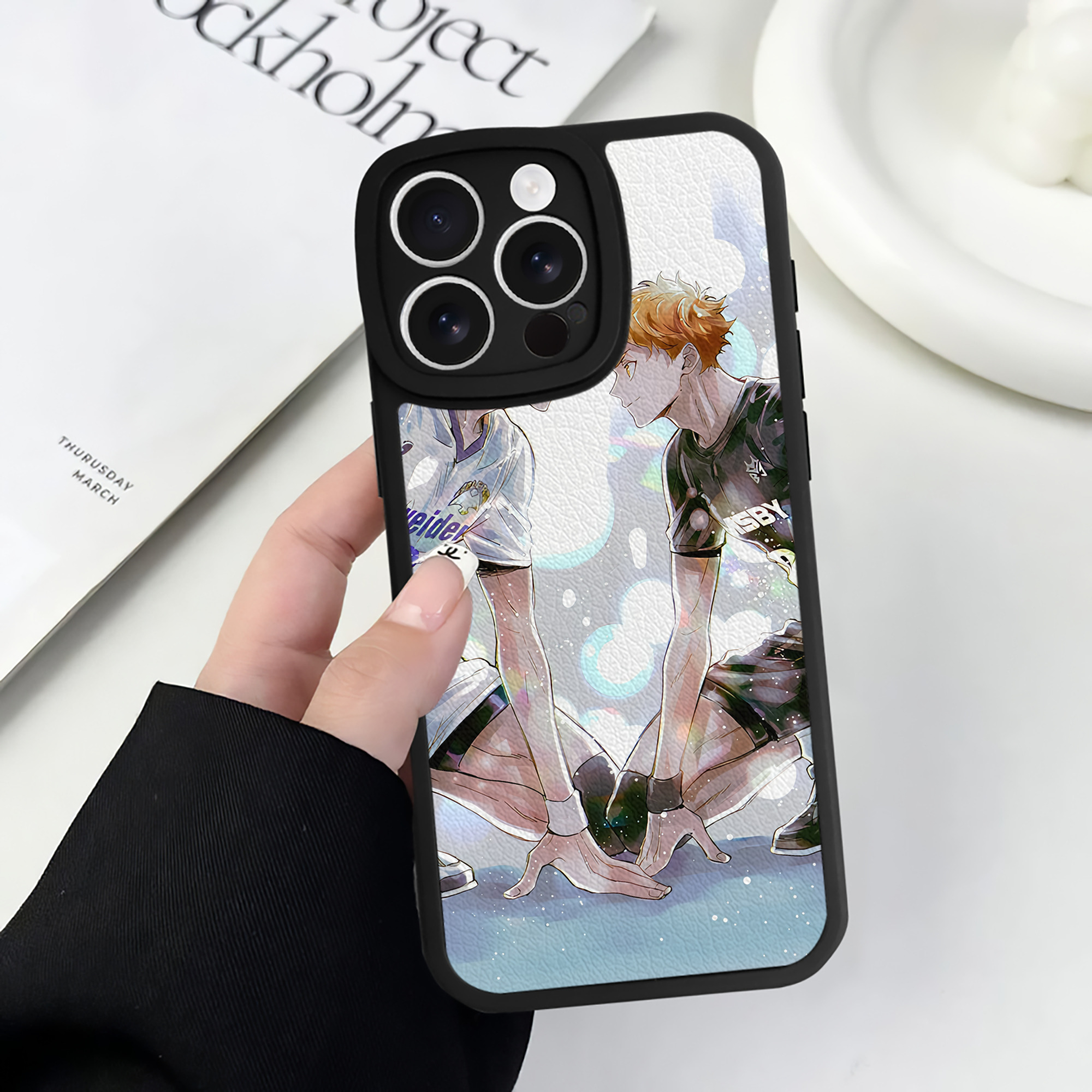 （画像用） ハイキュー!! Haikyu!! 【iPhone 16シリーズ対応】シリコンスマホケース（レザー調） 材質：シリコン